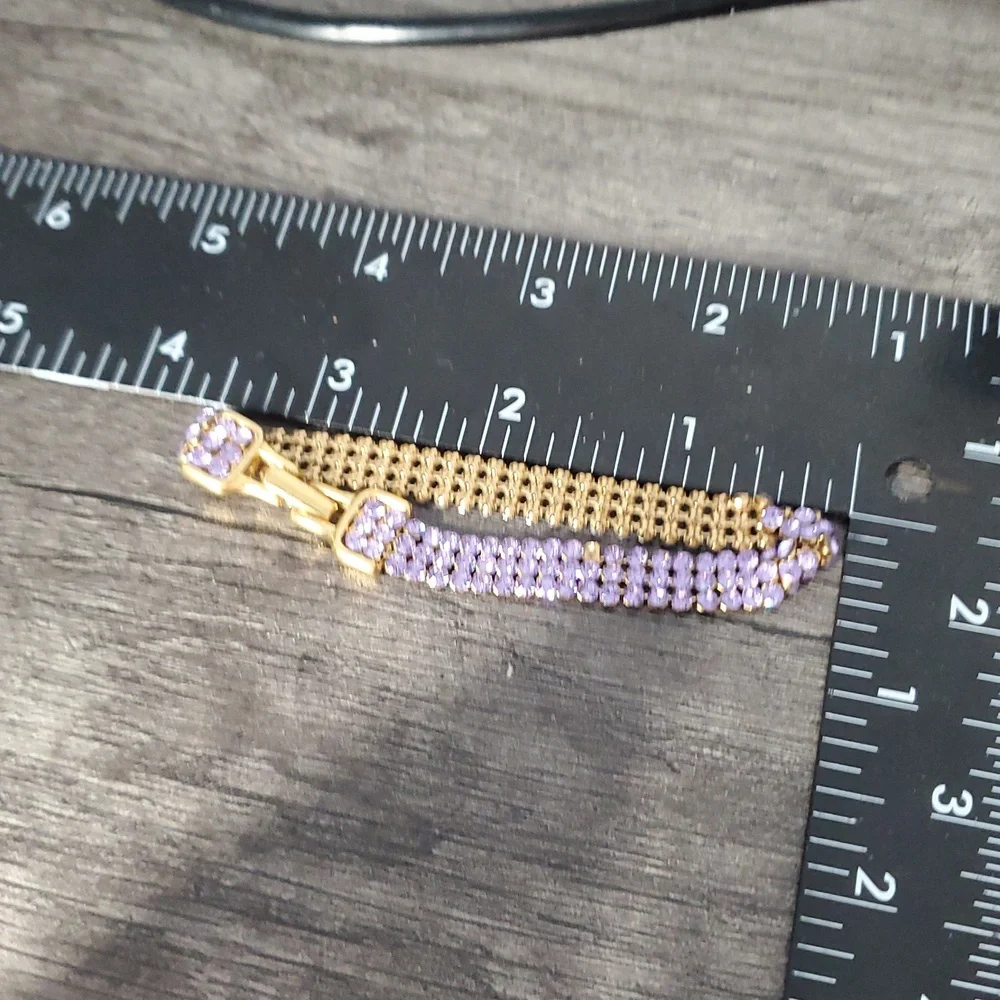 Swarovski Elegant Purple Crystal Bracelet  B3305 Missing One Stone - Picture 6 of 6